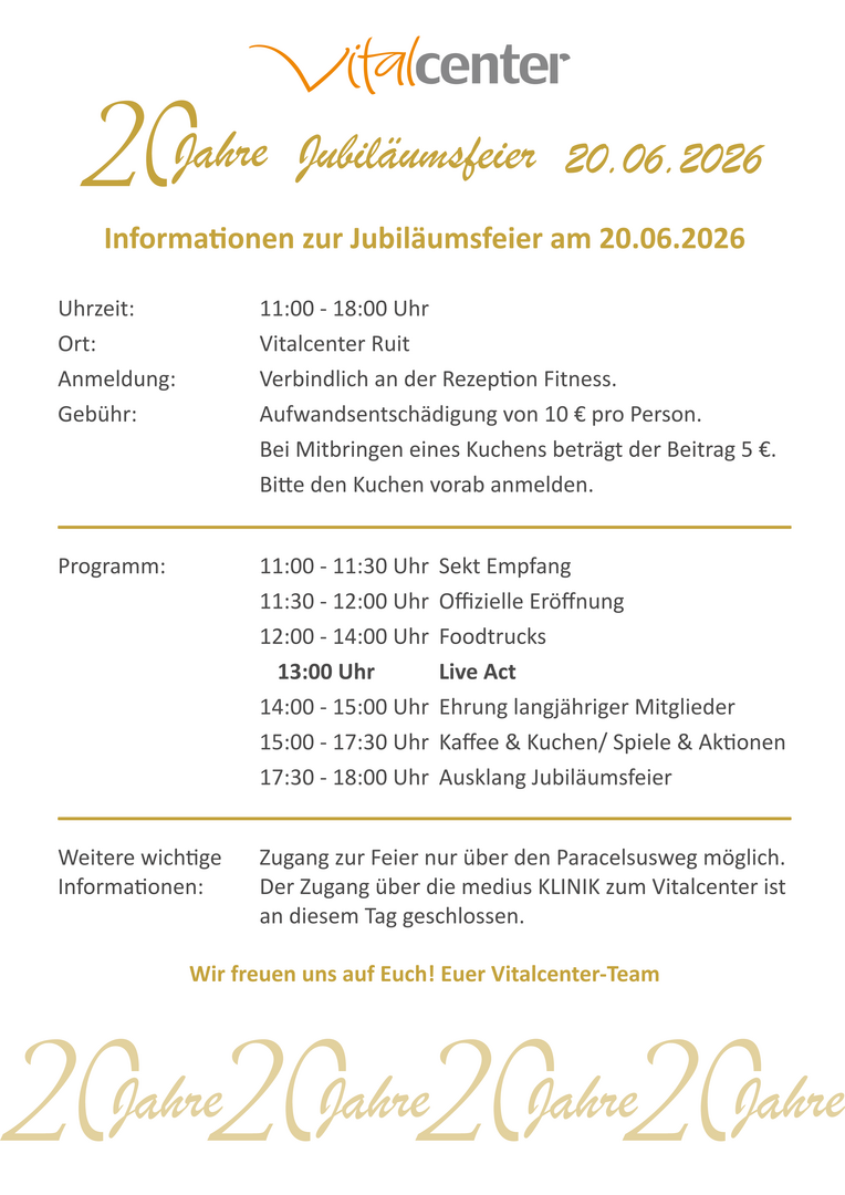 20 Jahre Jubiläumsfeier